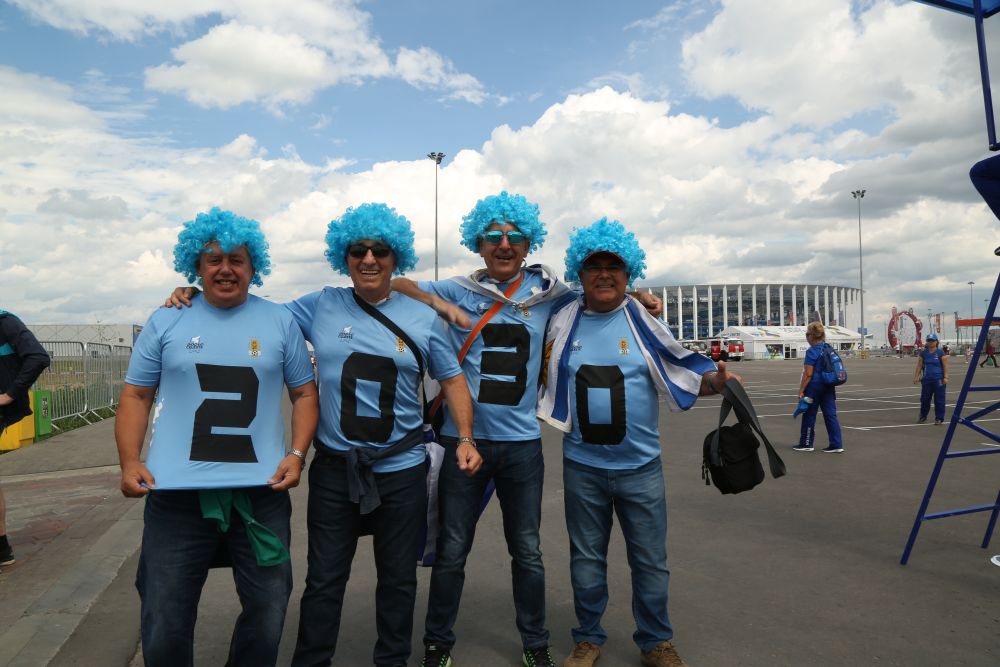 La previa del partido Uruguay-Francia en Nizhny Novgorod. Foto: Gabriel Rodríguez.
