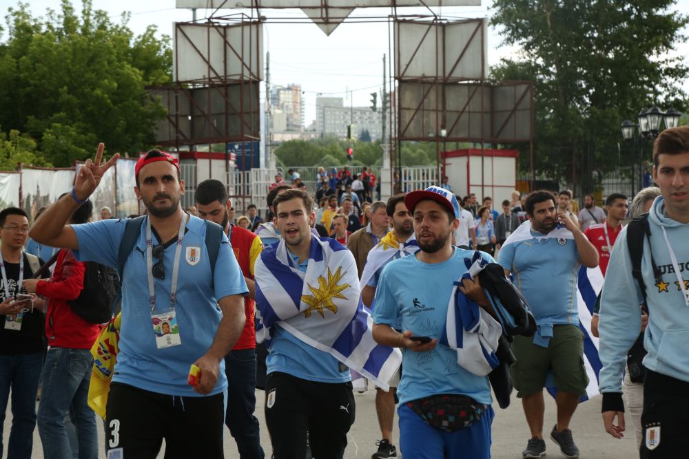 La previa del partido Uruguay-Francia en Nizhny Novgorod. Foto: Gabriel Rodríguez.
