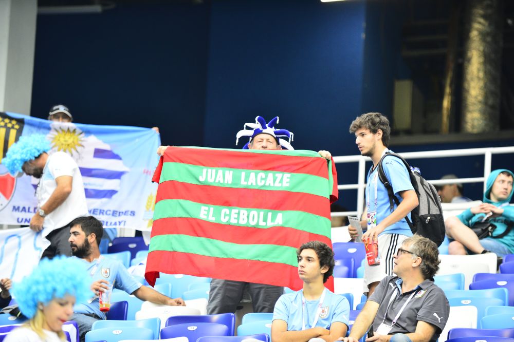 La previa del partido Uruguay-Francia en Nizhny Novgorod. Foto: Nicolás Pereyra