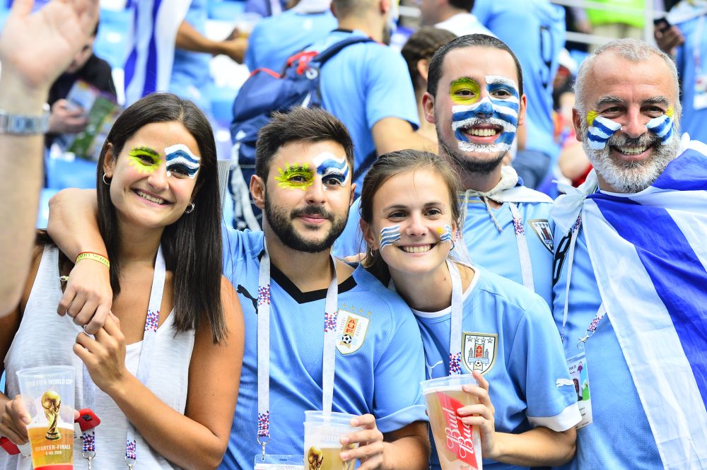 La previa del partido Uruguay-Francia en Nizhny Novgorod. Foto: Nicolás Pereyra