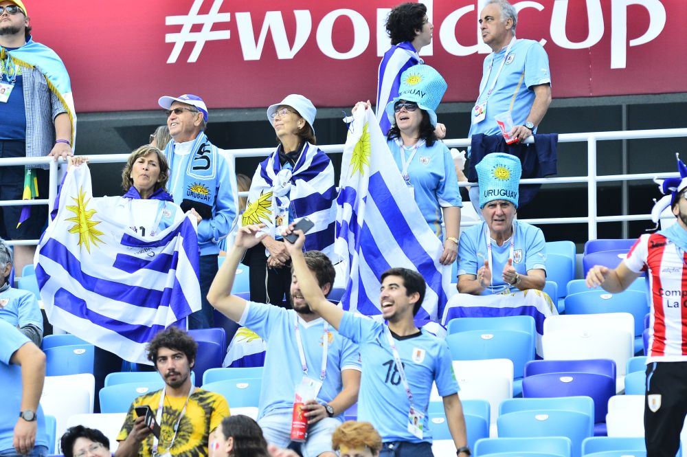 La previa del partido Uruguay-Francia en Nizhny Novgorod. Foto: Nicolás Pereyra
