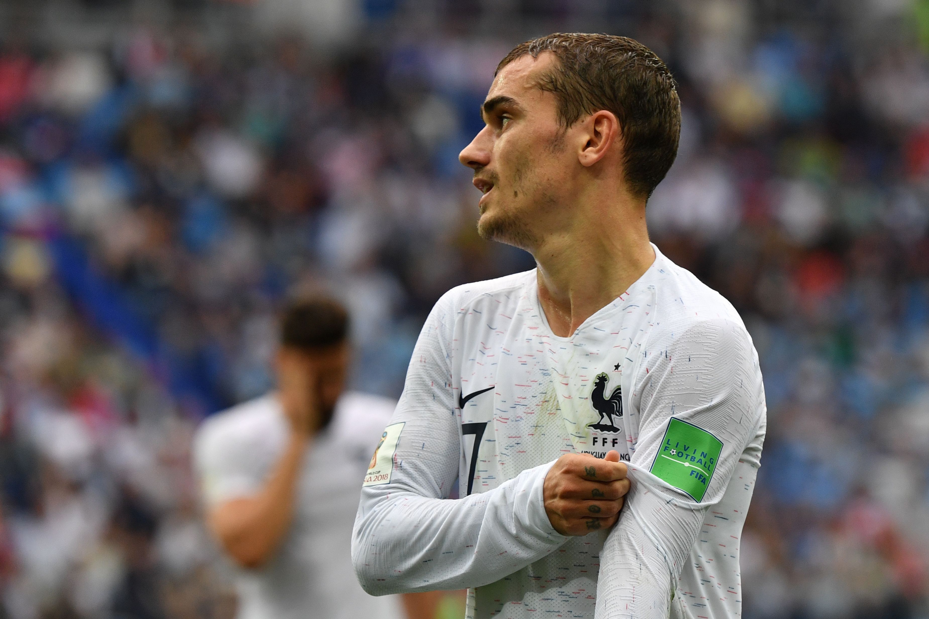 Antoine Griezmann en Francia Uruguay. Foto: AFP