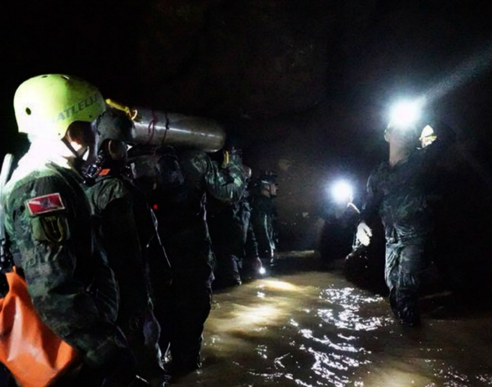 Tailandia: han sacado agua equivalente a 50 piscinas olímpicas. Foto: EFE / Thai Navy Seal
