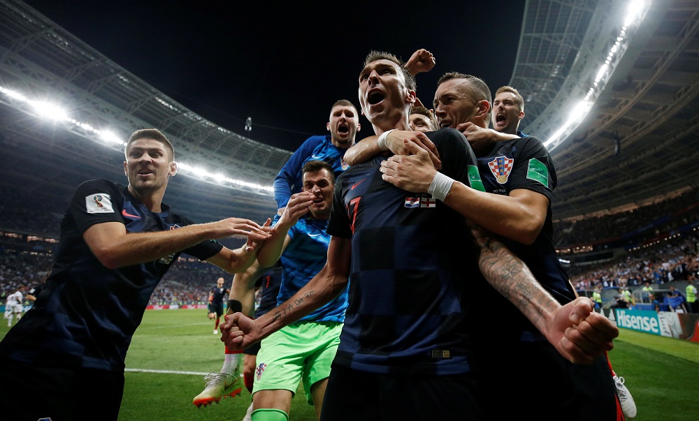 El agónico festejo de Croacia por el gol de Mario Manzukic. Foto: Reuters