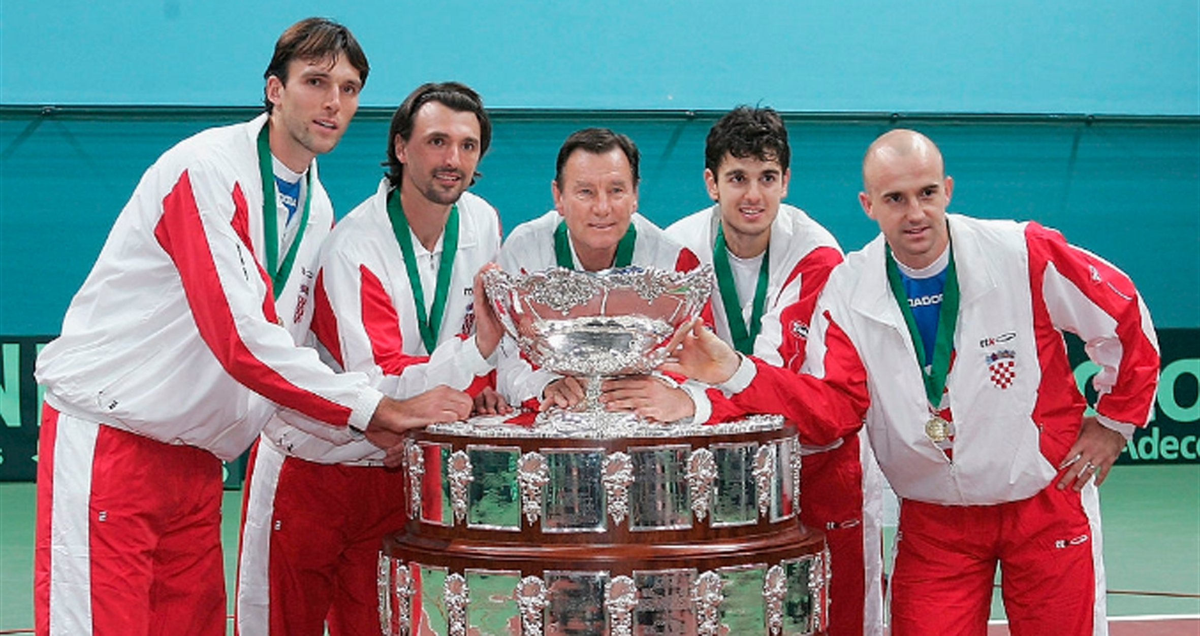 El equipo de Copa Davis de Croacia con la Copa Davis. Foto: Archivo El País.