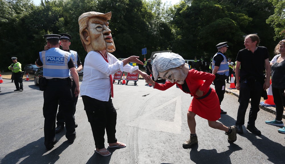 Protesta en Londres contra la visita de Donald Trump. Foto.:AFP