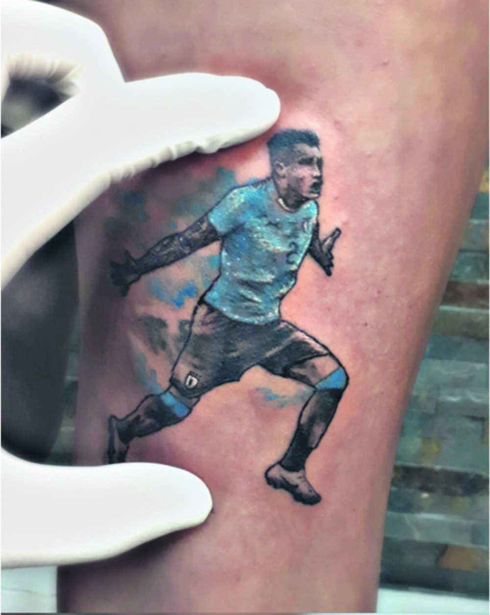 Agustina Giménez se tatuó el festejo de gol de su hermano Josema