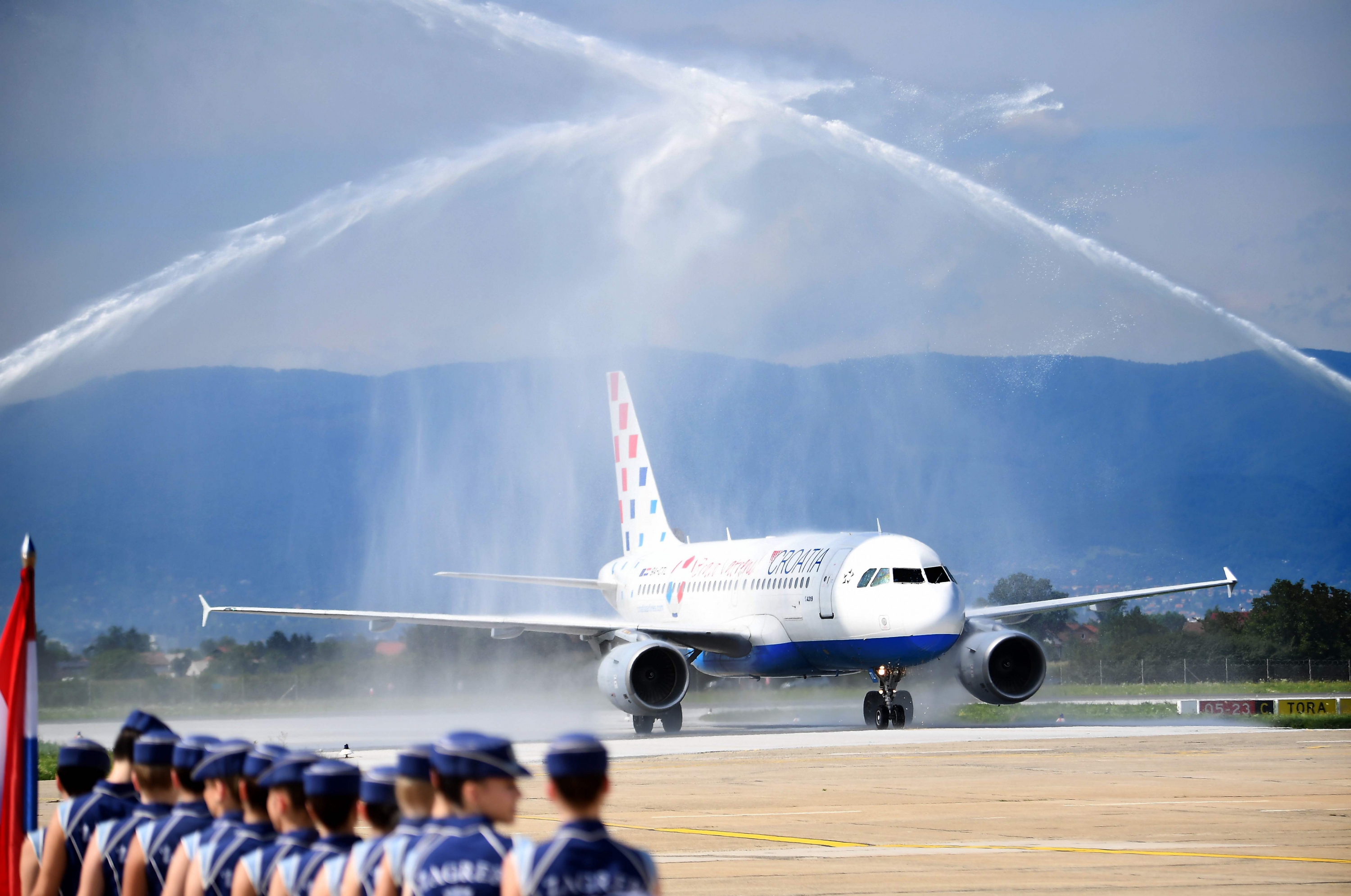 El recibimiento a la selección de Croacia en Zagreb. Foto: AFP.