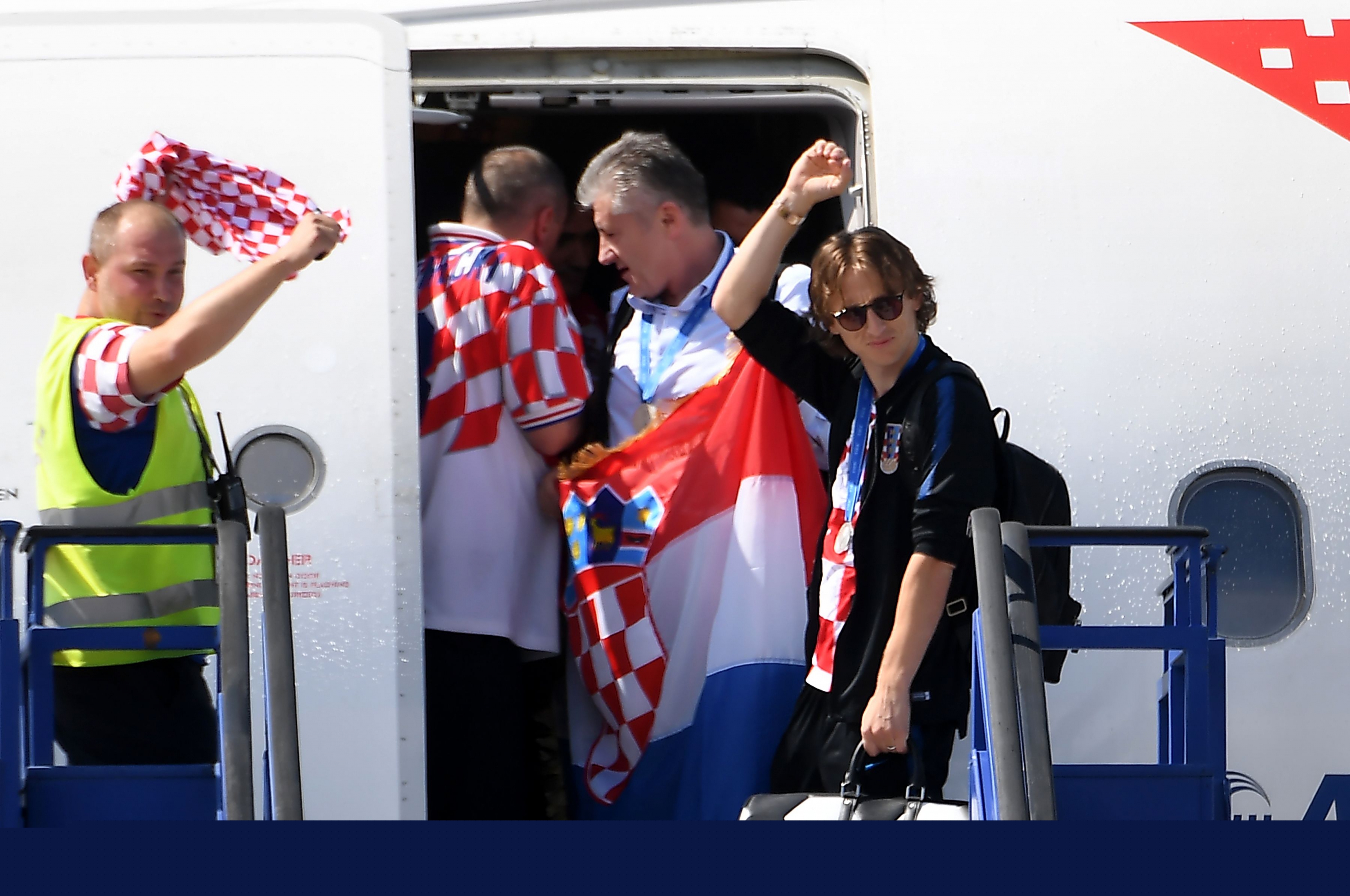 El recibimiento a la selección de Croacia en Zagreb. Foto: AFP.