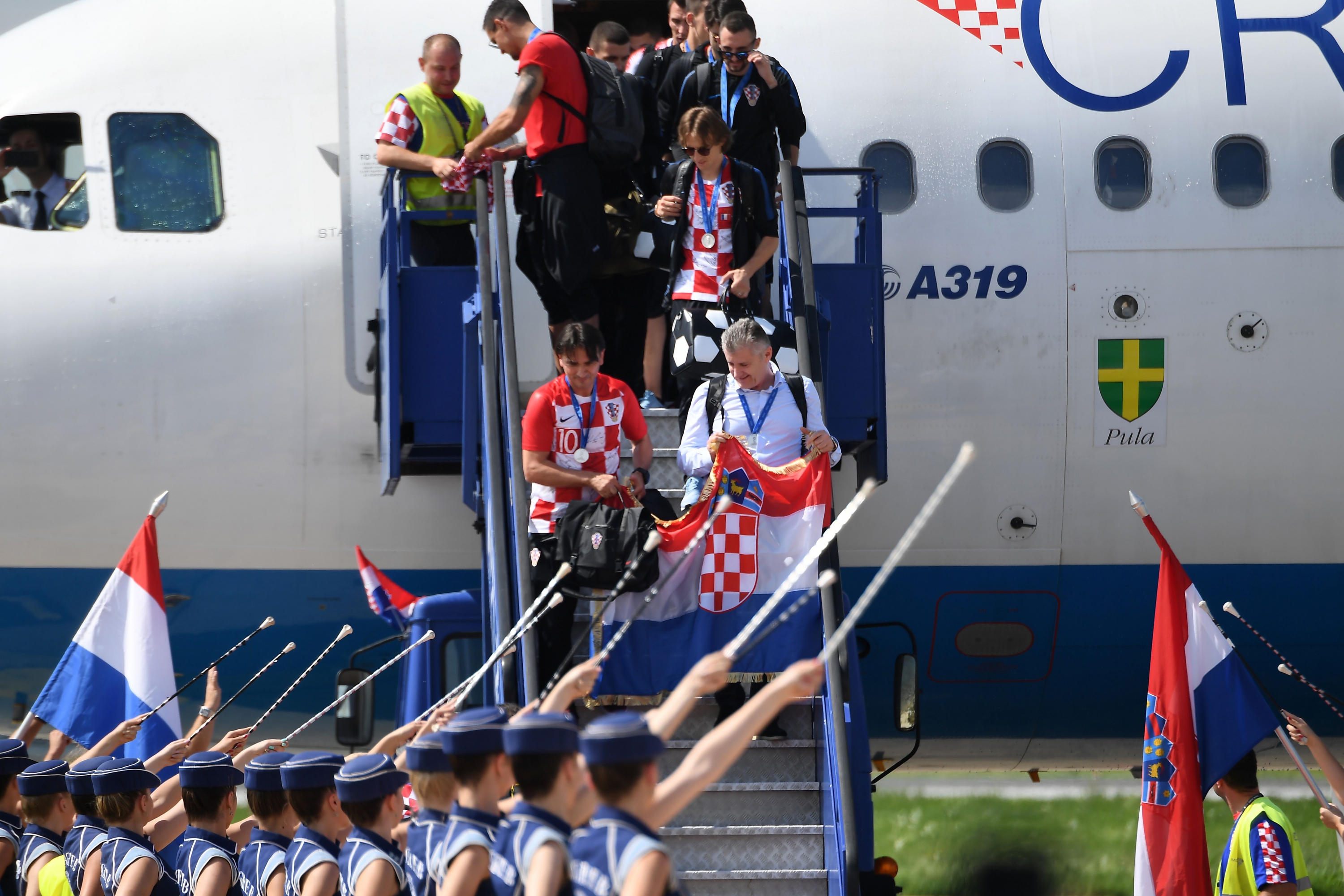 El recibimiento a la selección de Croacia en Zagreb. Foto: AFP.