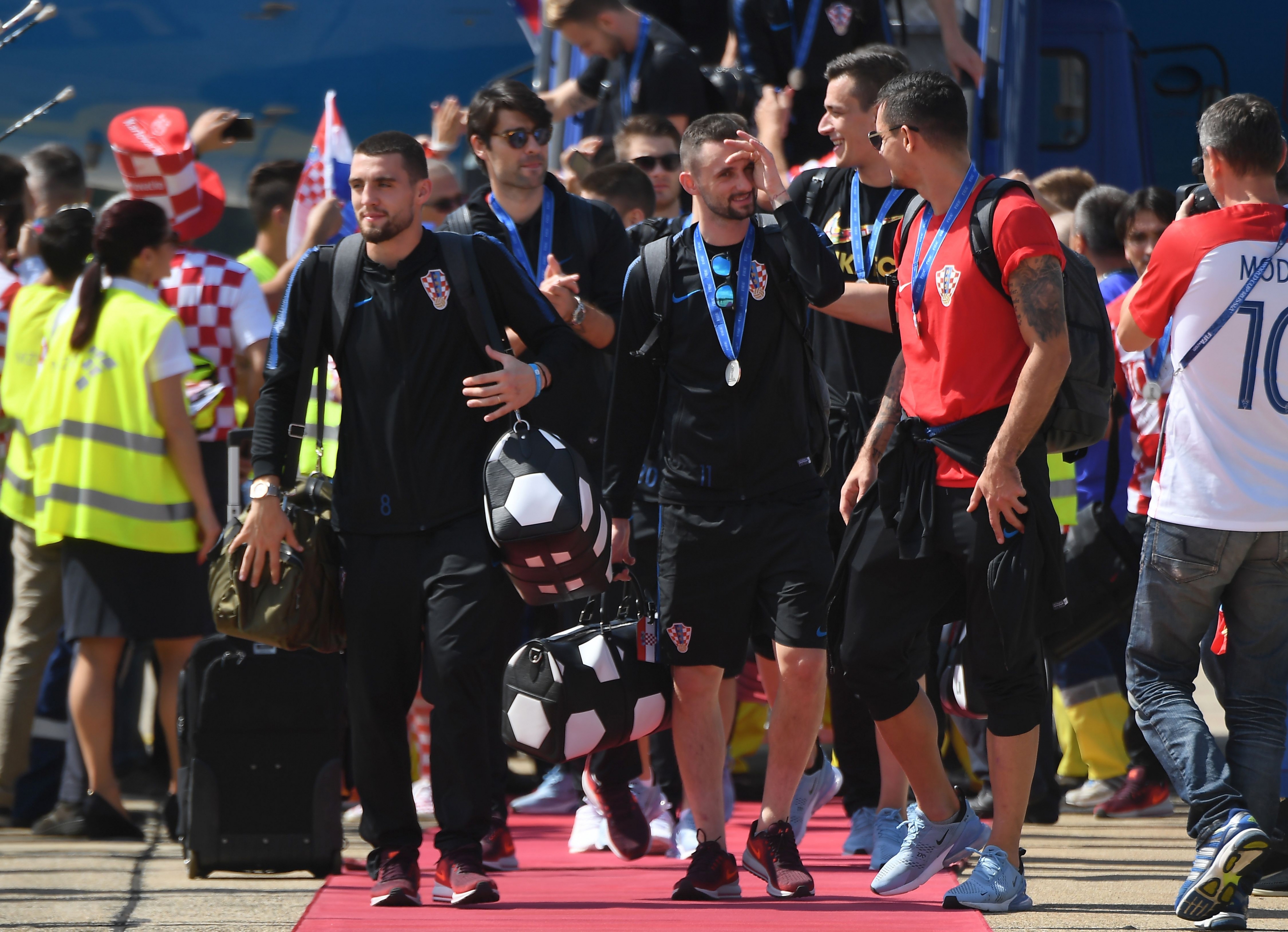 El recibimiento a la selección de Croacia en Zagreb. Foto: AFP.