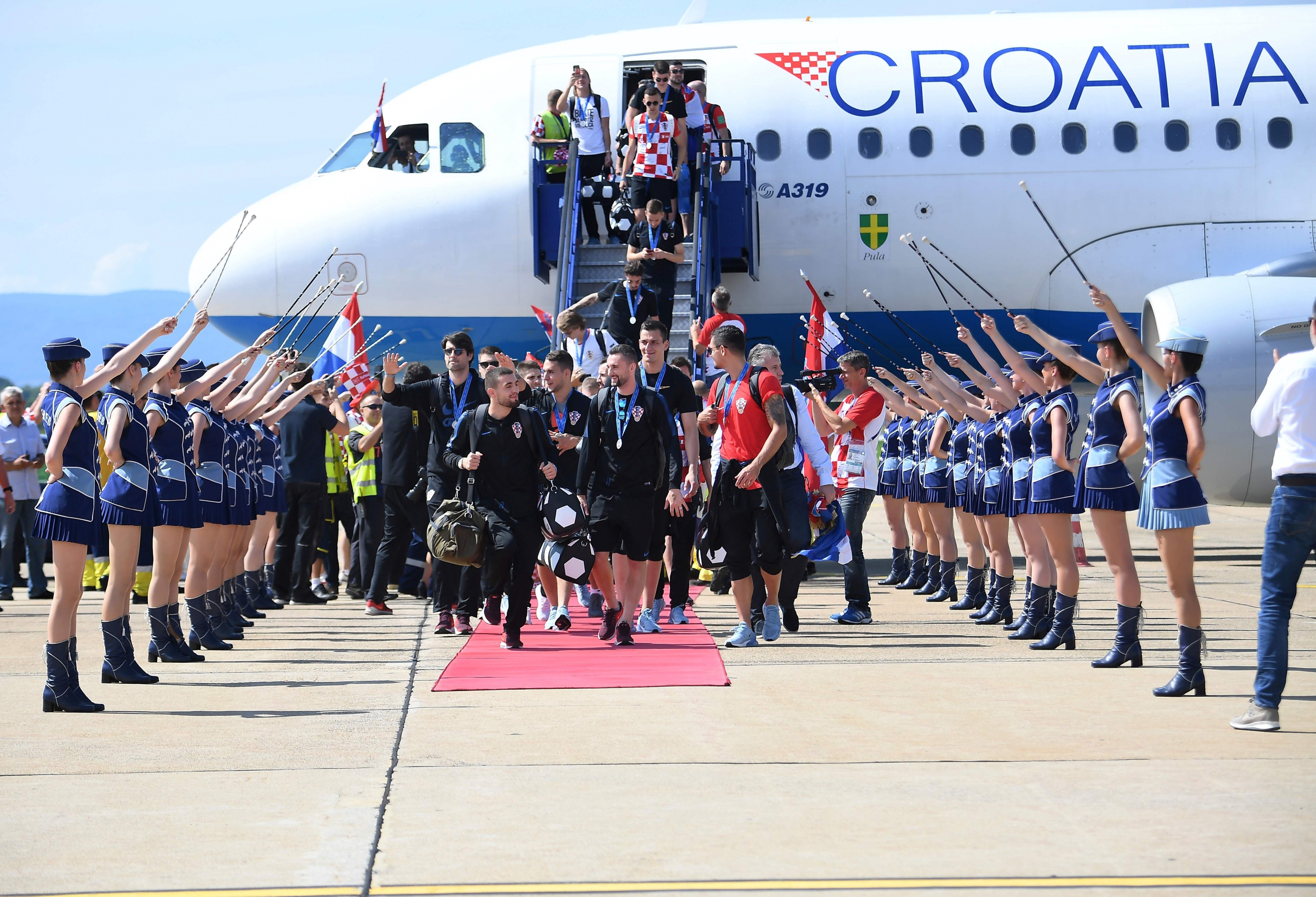 El recibimiento a la selección de Croacia en Zagreb. Foto: AFP.