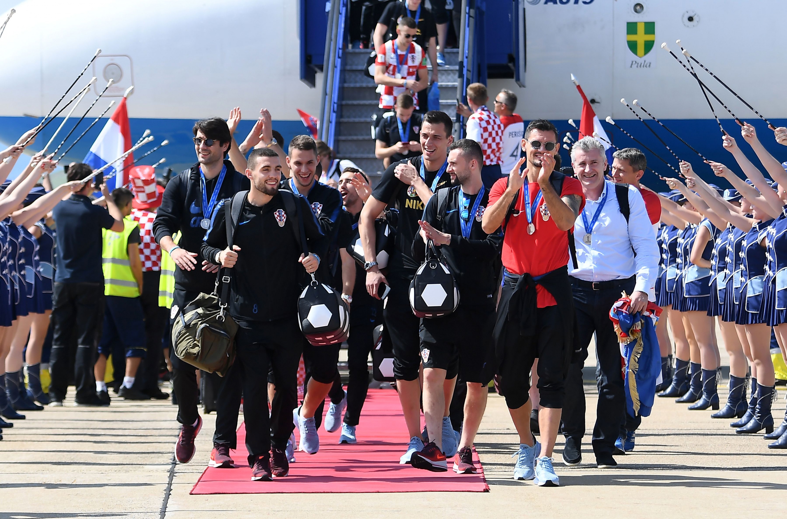 El recibimiento a la selección de Croacia en Zagreb. Foto: AFP.
