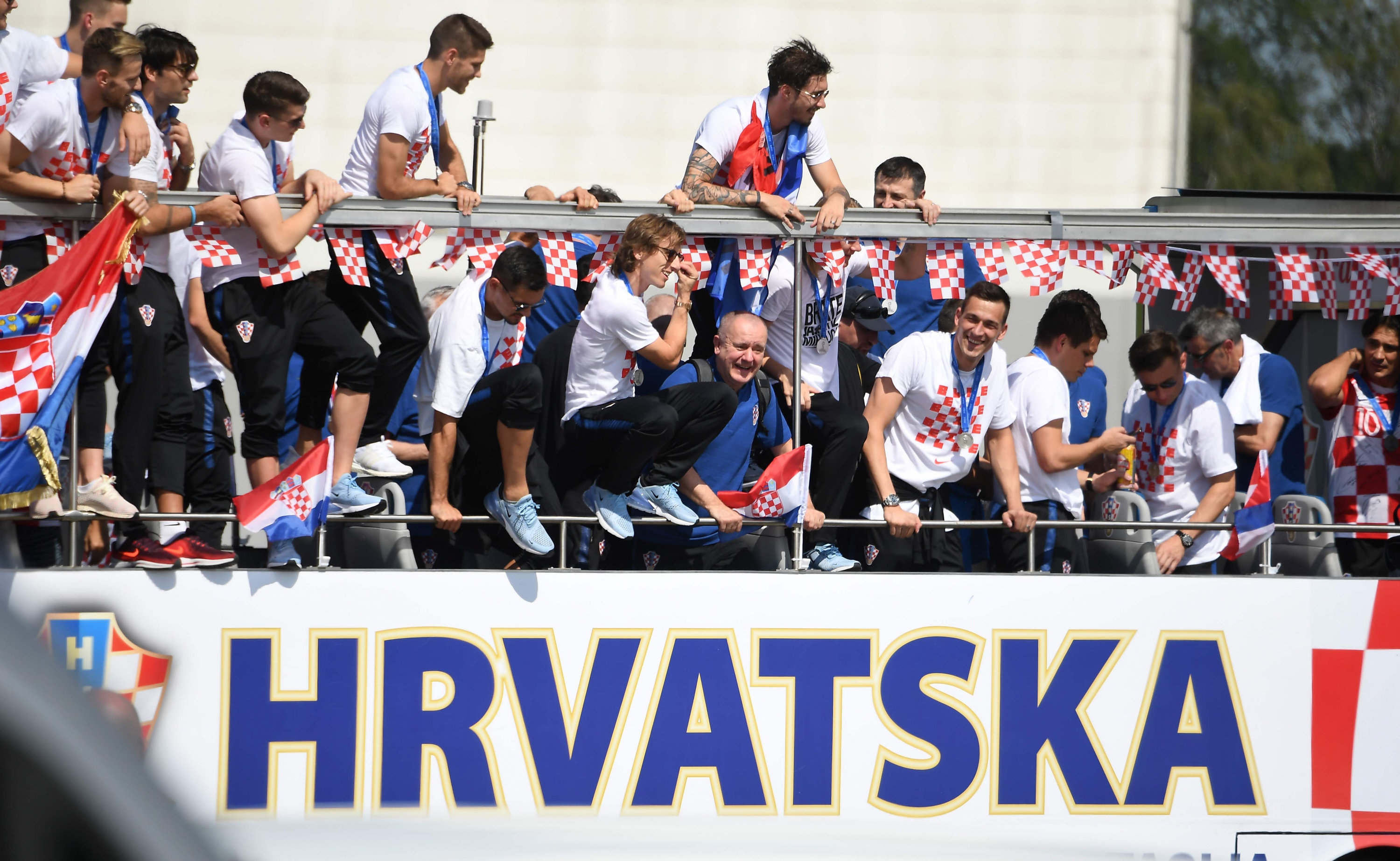 El recibimiento a la selección de Croacia en Zagreb. Foto: AFP.