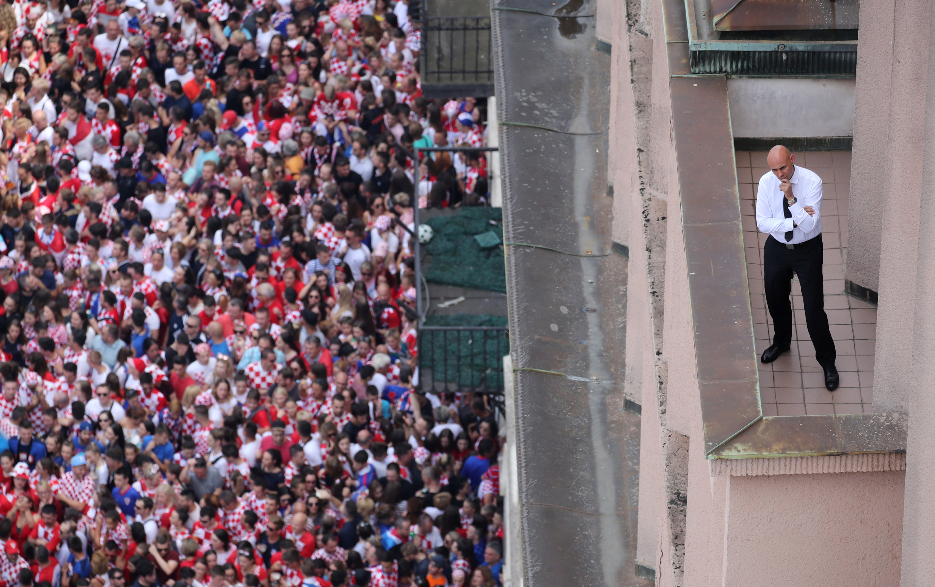 El recibimiento a la selección de Croacia en Zagreb. Foto: AFP.