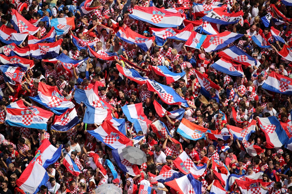 El recibimiento a la selección de Croacia en Zagreb. Foto: AFP.