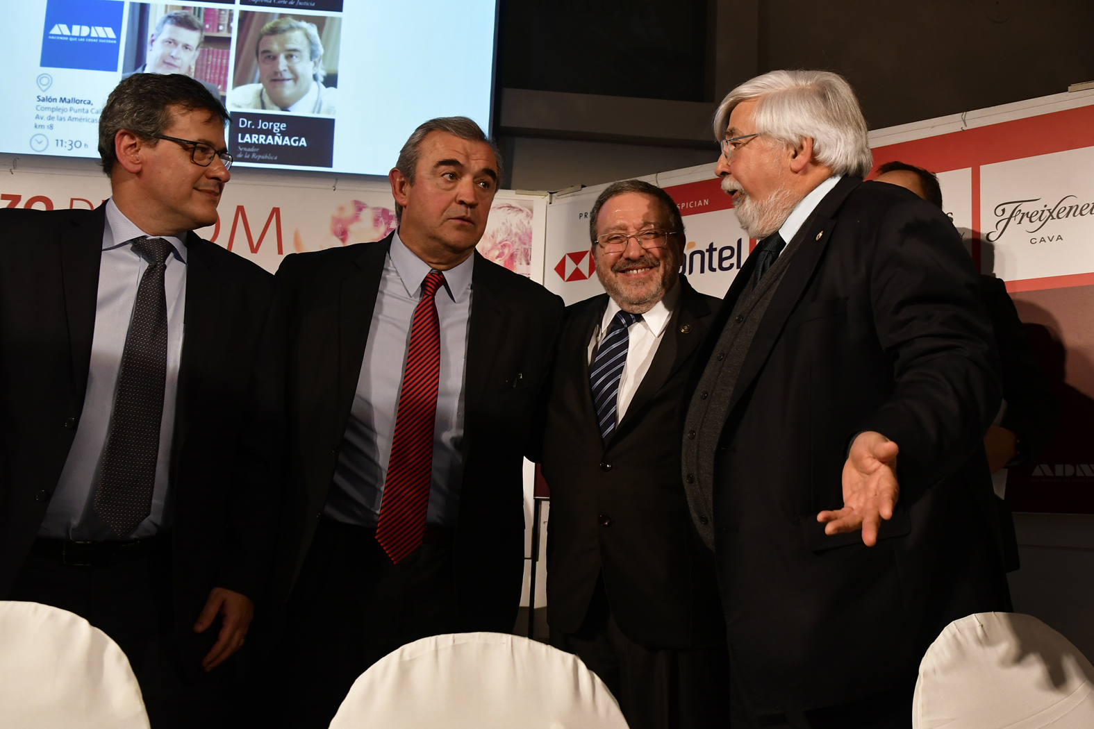 Jorge Díaz, Jorge Larrañaga, Jorge Chediak y Eduardo Bonomi. Foto: Darwin Borrelli