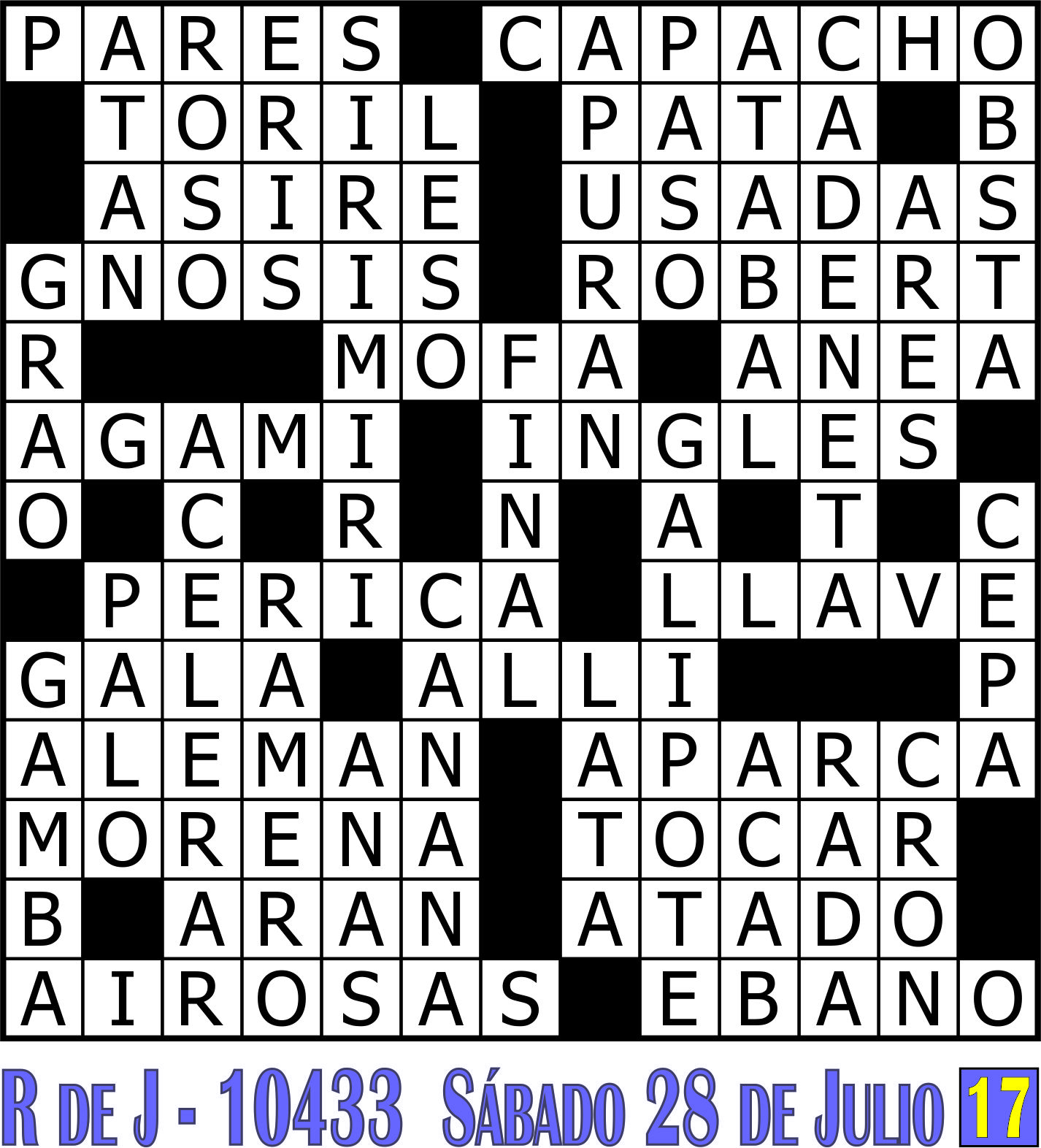 Solución crucigrama