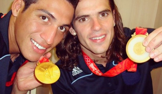 Fabián Monzón y Fernando Gago. Foto: @fabian18monzon