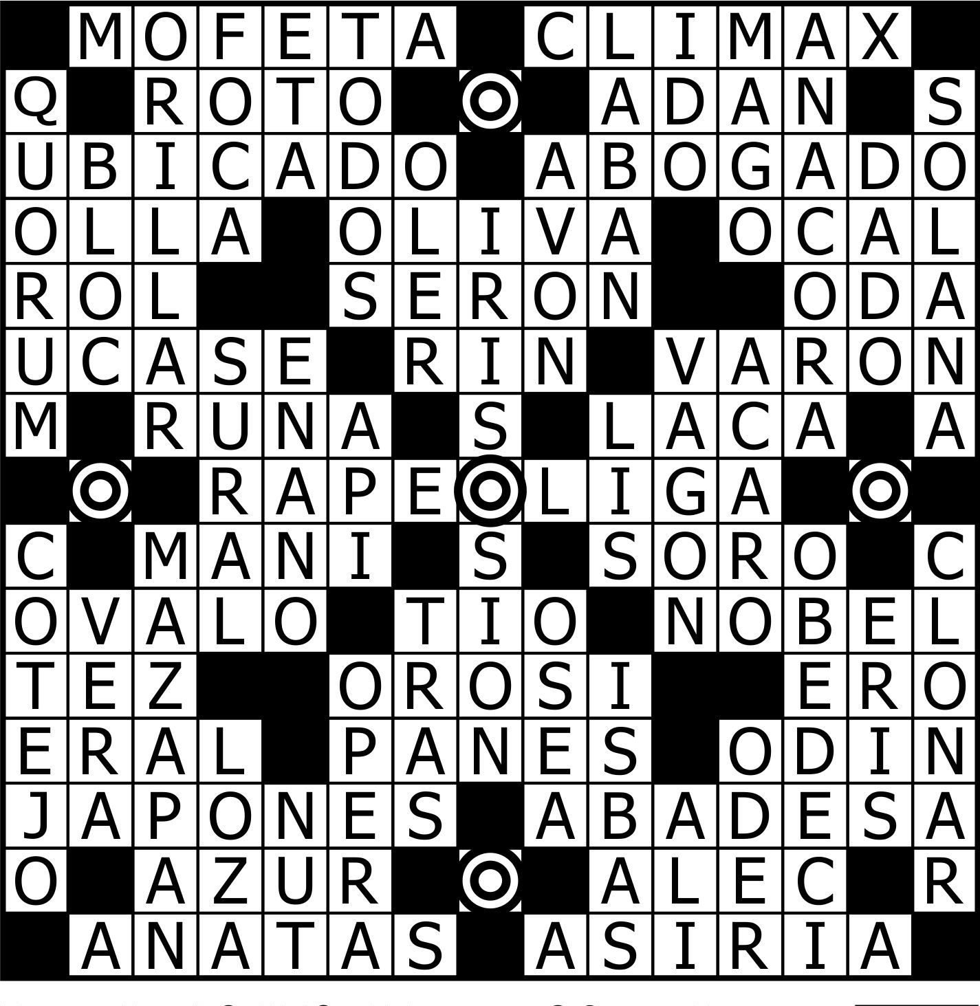 Solución Crucigramas