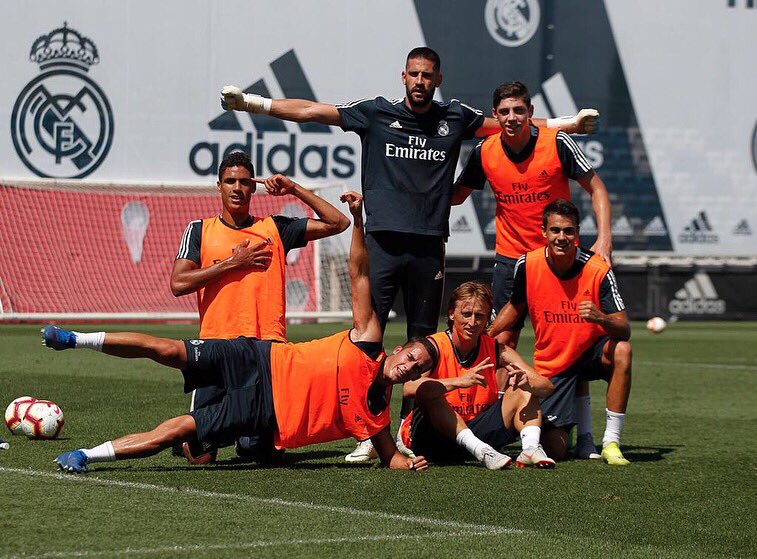 Federico Valverde en el entrenamiento del Real Madrid