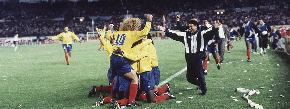El "Pibe" Carlos Valderrama en la victoria de Colombia 5-0 ante Argentina en el Monumental