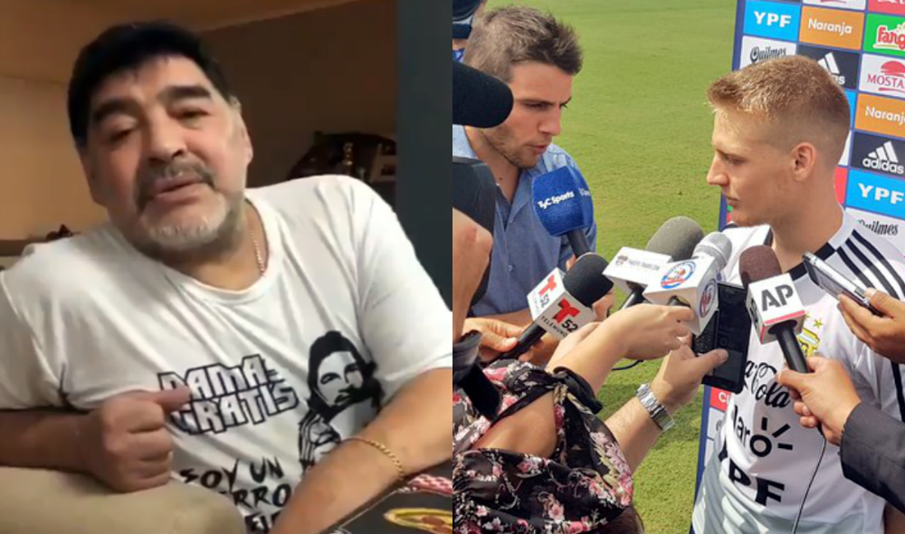 Diego Maradona y Santiago Ascacibar. Foto: Captura / AFA