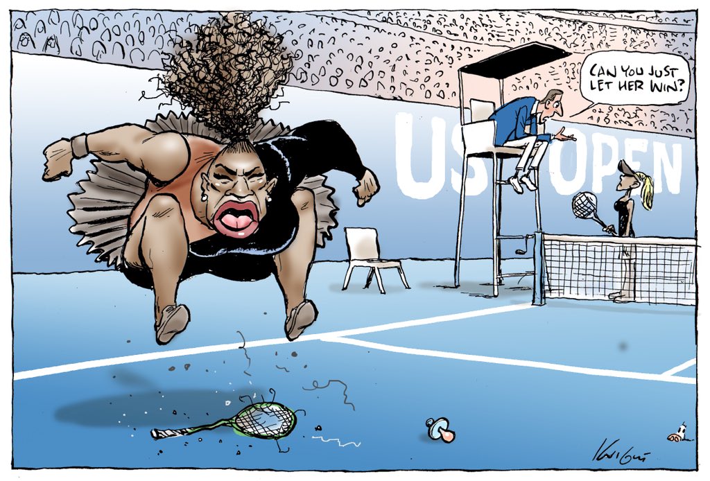 Caricatura sobre Serena Williams