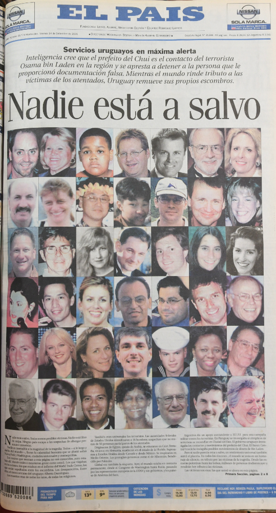 Portada con algunas víctimas del 11-S.