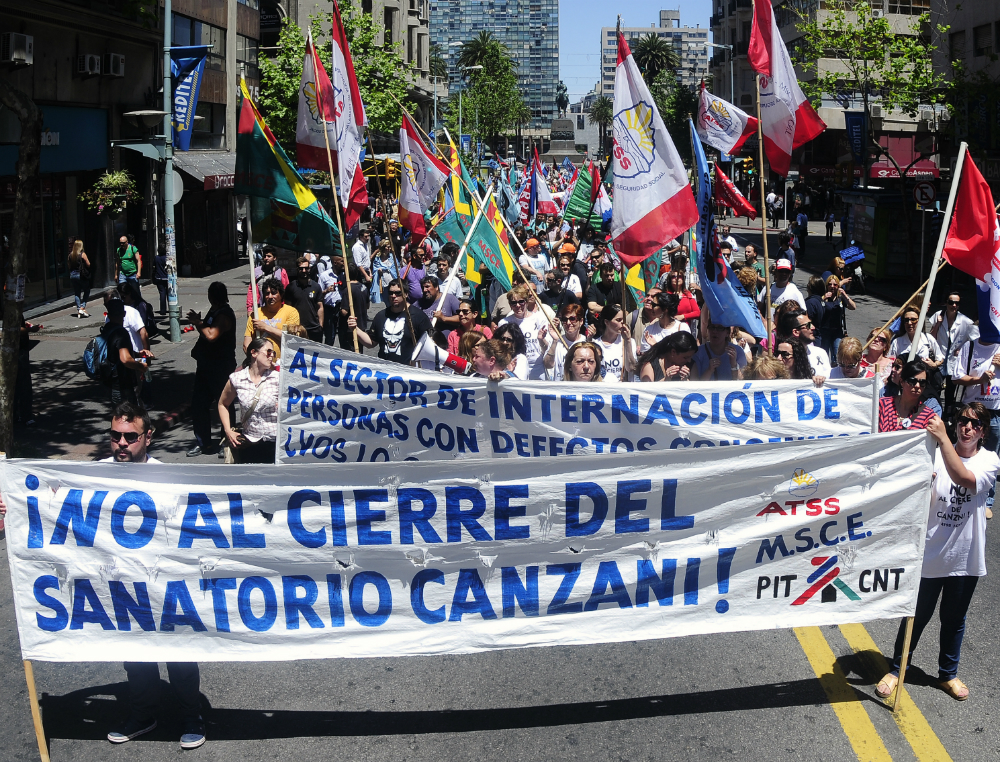 En conflicto: el sindicato de BPS e opuso rotundamente en 2015 a la decisión del gobierno de cerrar el sanatorio Canzani. Foto: Fernando Ponzetto