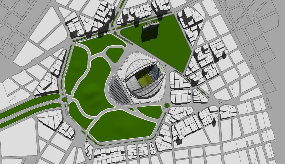 Así luce el proyecto para el Estadio Centenario del 2030.
