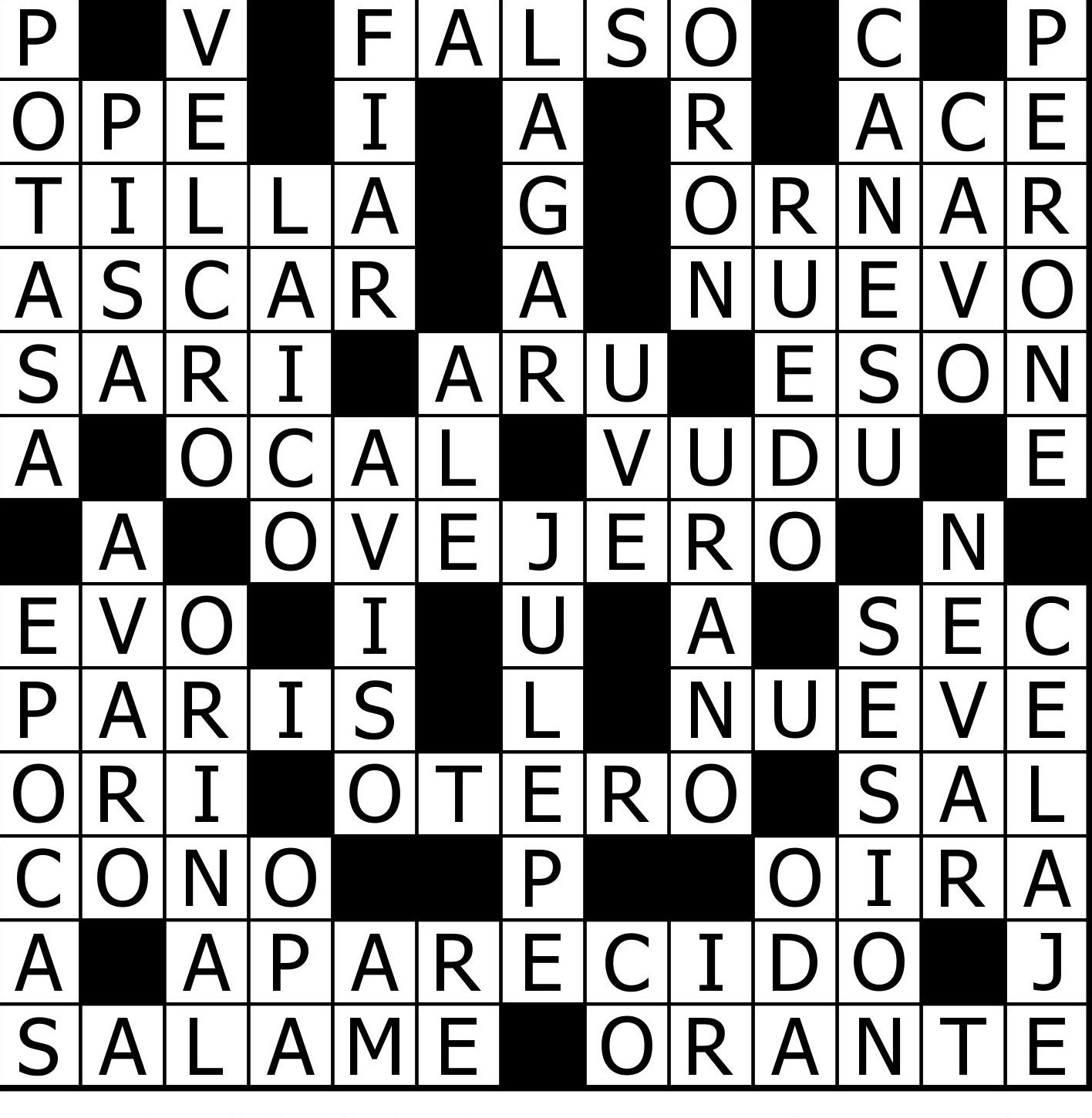 Solución Crucigrama
