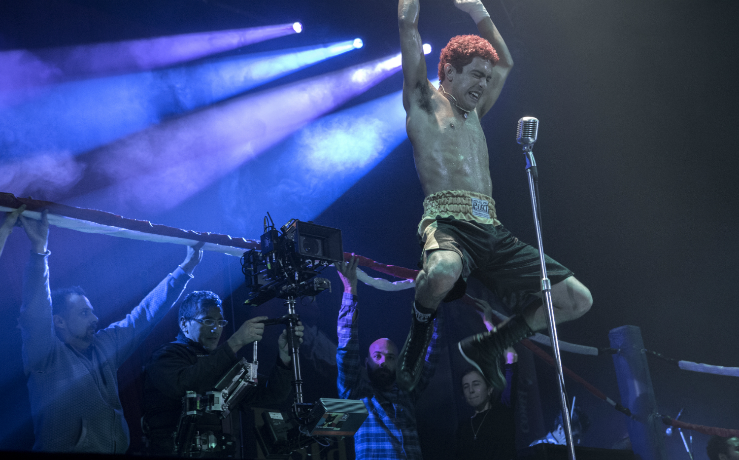 Rodrigo Romero rodando las escenas del Luna Park. Foto: difusión
