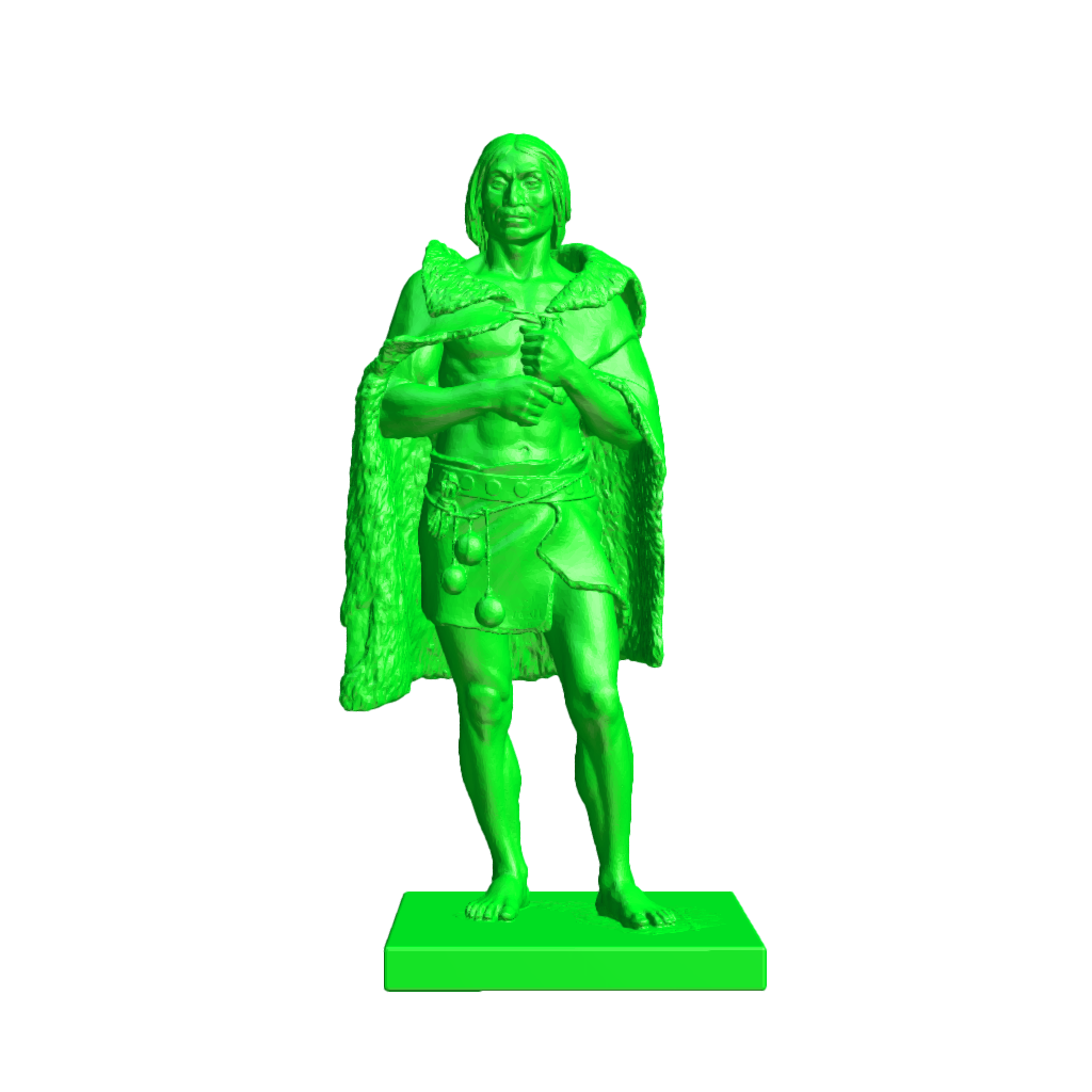 Vaimaca, integrante del Monumento a Los Últimos Charrúas. Foto: Archivo Nacional del Patrimonio 3D