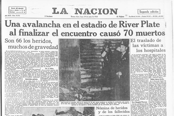 La tragedia de la puerta 12. Foto: archivo La Nación/GDA.