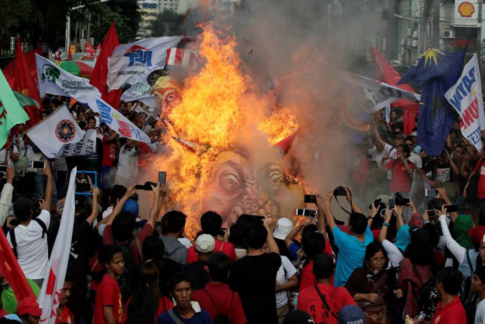 Protestas contra el gobierno de Duterte. Foto: Efe.