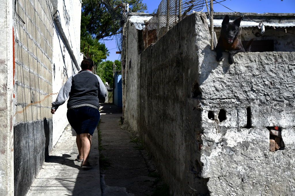 Leticia Vázquez vive sola bajo un techo de chapa. Foto: Fernando Ponzetto