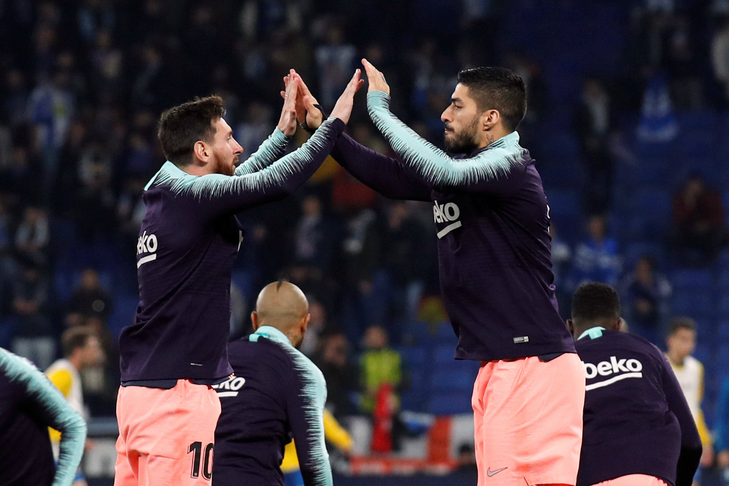 Suárez ya lució su tatuaje ante el Espanyol. Foto: Reuters