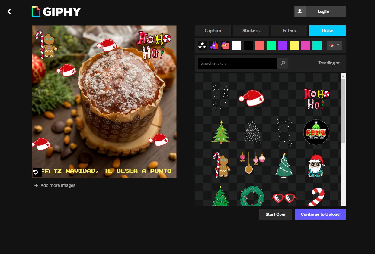FIltros y dibujos en Giphy