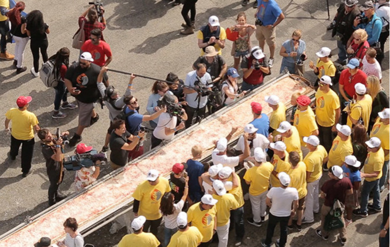 Pizza más larga. Récord Guinness