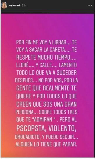 Los mensajes de Sabrina Rojas