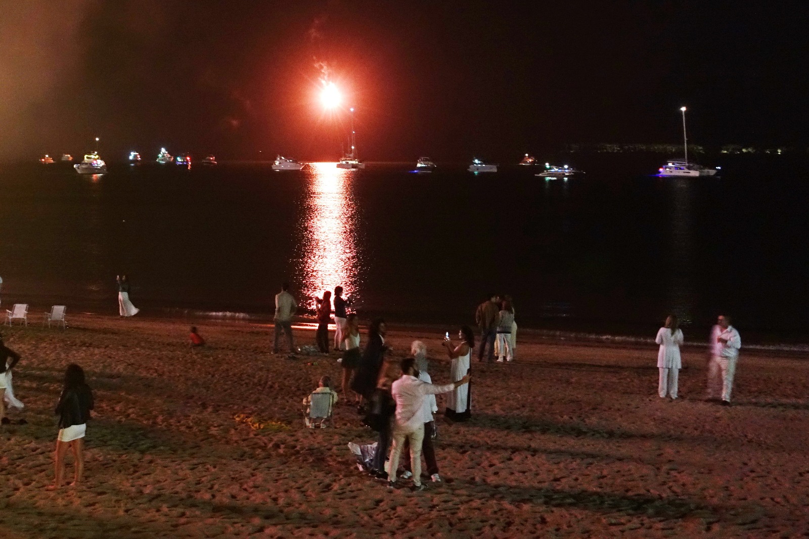 Festejos en Punta del Este por la llegada del Año Nuevo. Foto: Ricardo Figueredo.