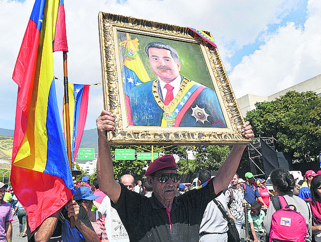 La asunción de Maduro transcurrió casi sin festejos callejeros. Foto: AFP