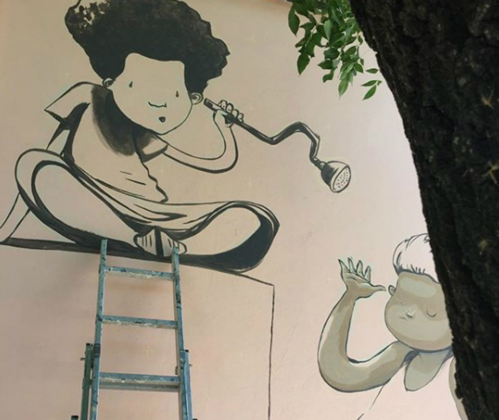 Las obras fueron pintadas por artistas reconocidos como el español David de la Mano. Foto: Booksonwall