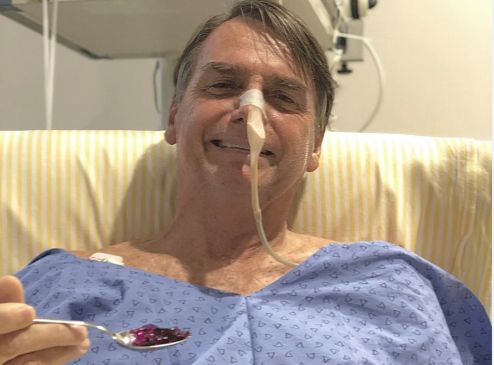 Jair Bolsonaro en el hospital. Foto: Twitter Jair Bolsonaro