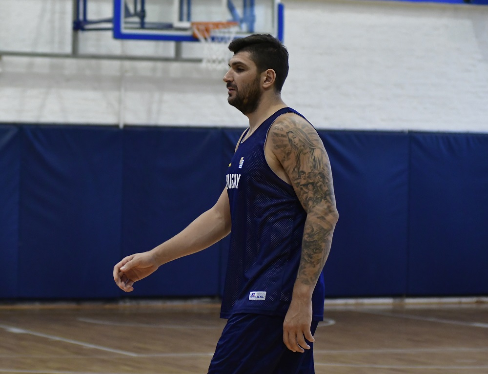 Esteban Batista en el entrenamiento de la selección