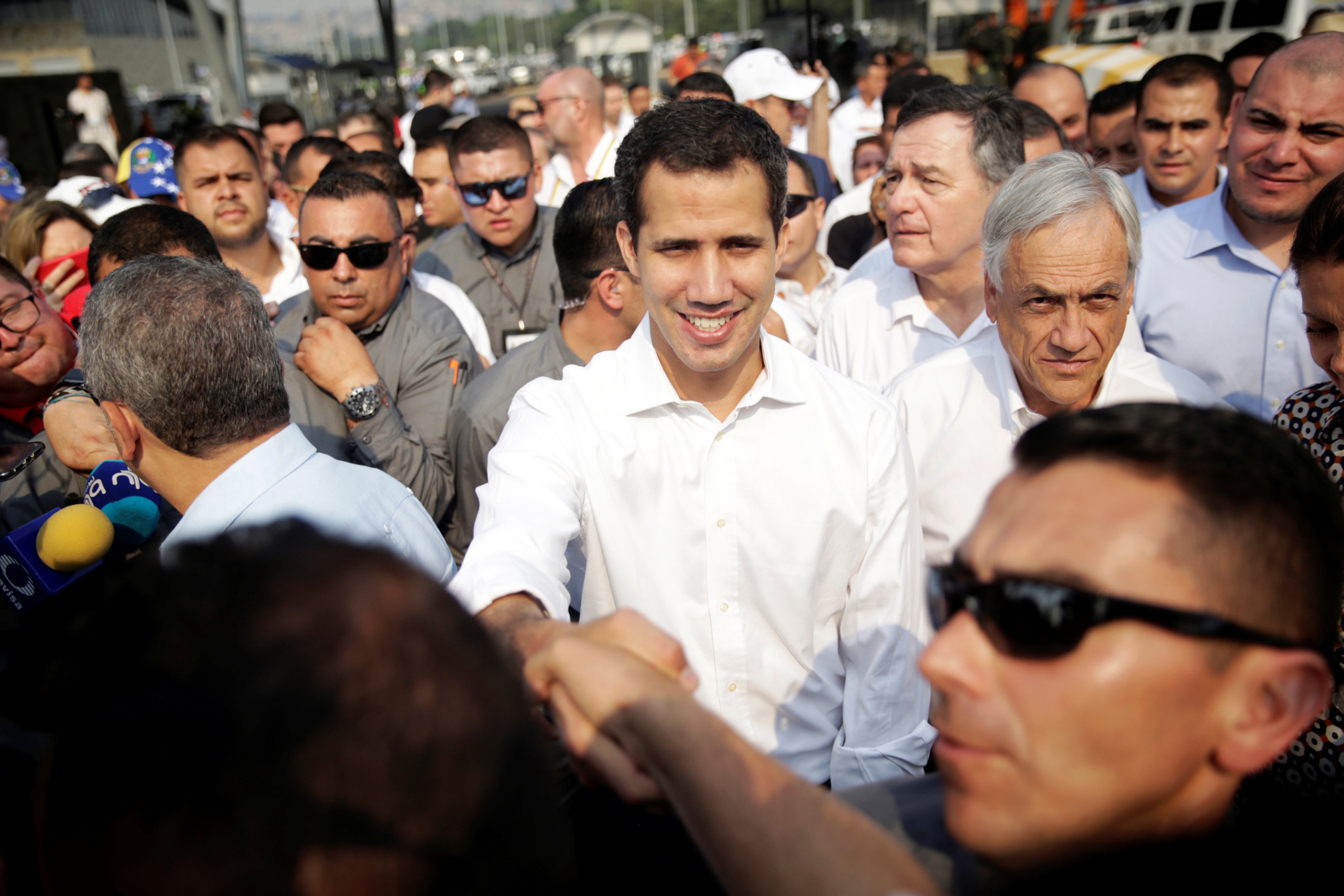 Juan Guaidó este sábado junto al presidente chileno Sebastián Piñera. Foto: Reuters