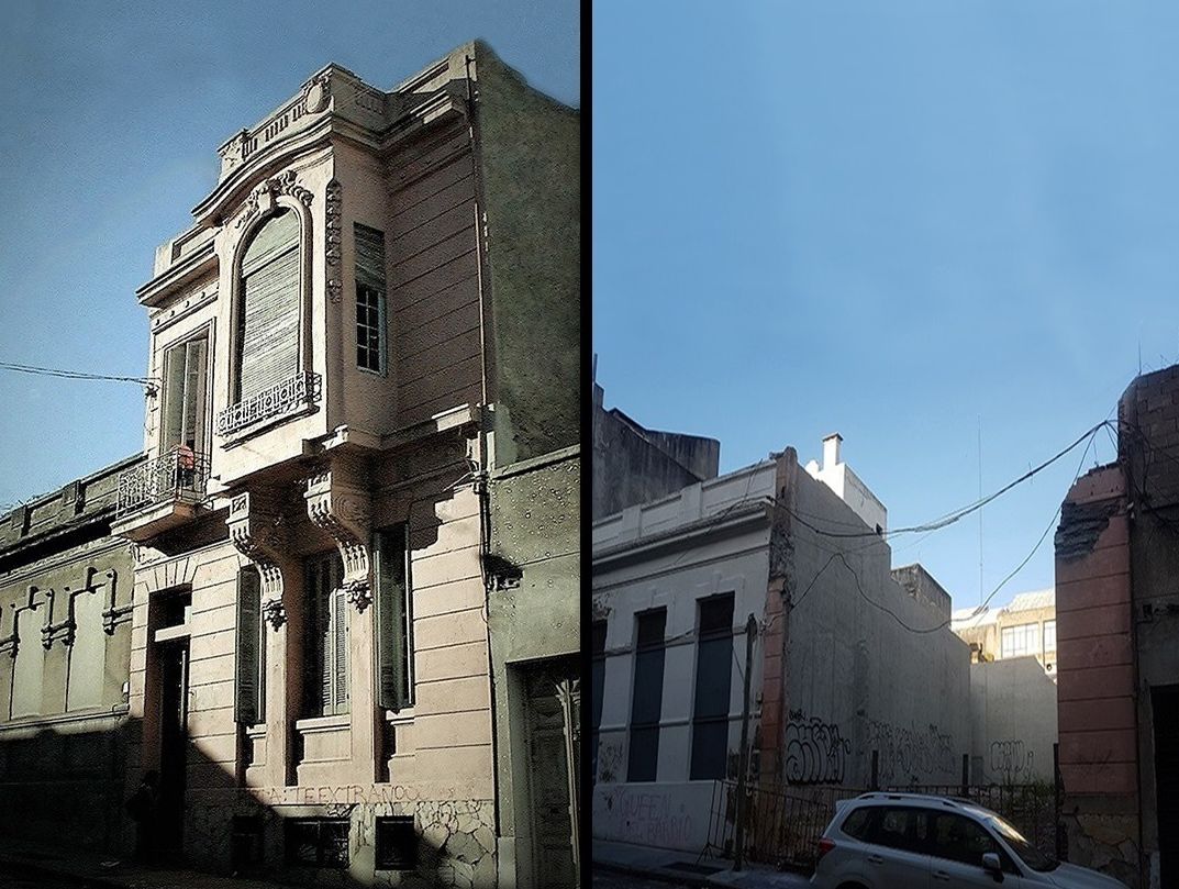 En la calle Treinta y Tres 1282 esquina Buenos Aires se destruyó un antiguo edificio que tenía grado de protección 2.
