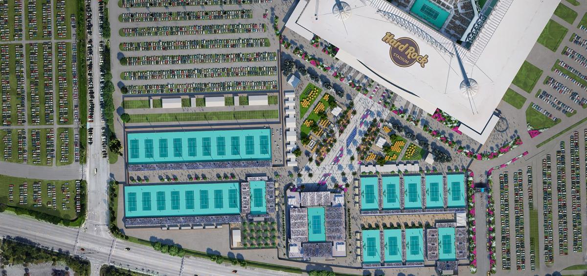 La distribución de las afueras del Hard Rock Stadium. Foto: miamiopen.com