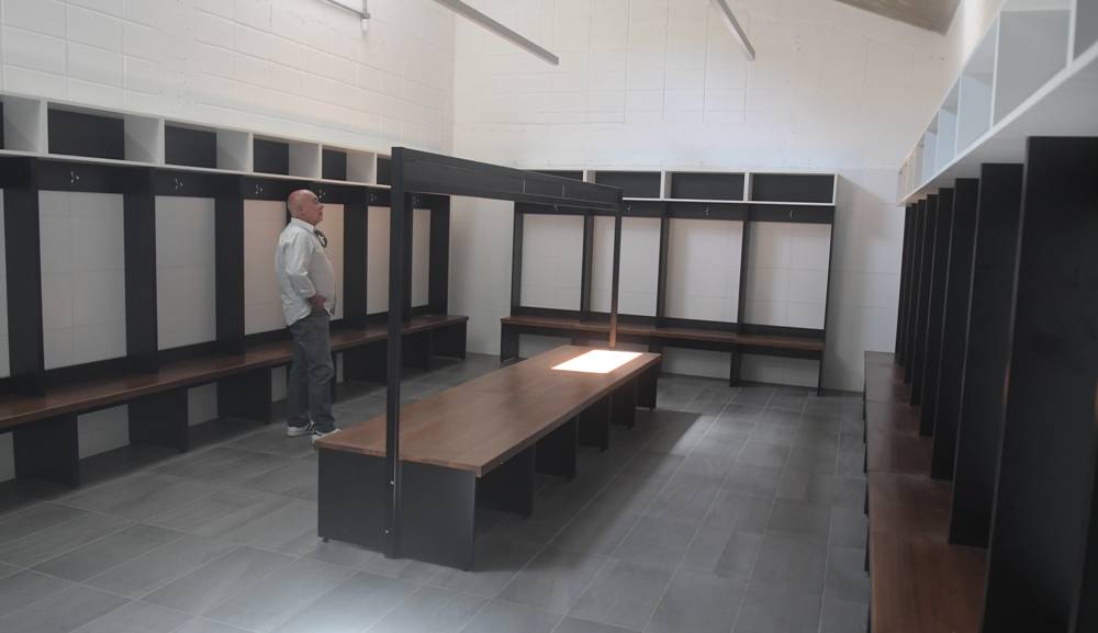 El vestuario visitante se estrenó a fines de 2018 y se hizo a nuevo. Foto: Francisco Flores